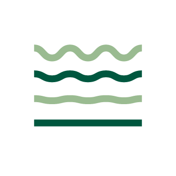 Light and dark green icon of layers of skin